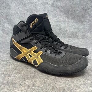 Asics Matcontrol 2 Shoes Mens 10.5 Black Gold Wrestling Athletic Sneaker